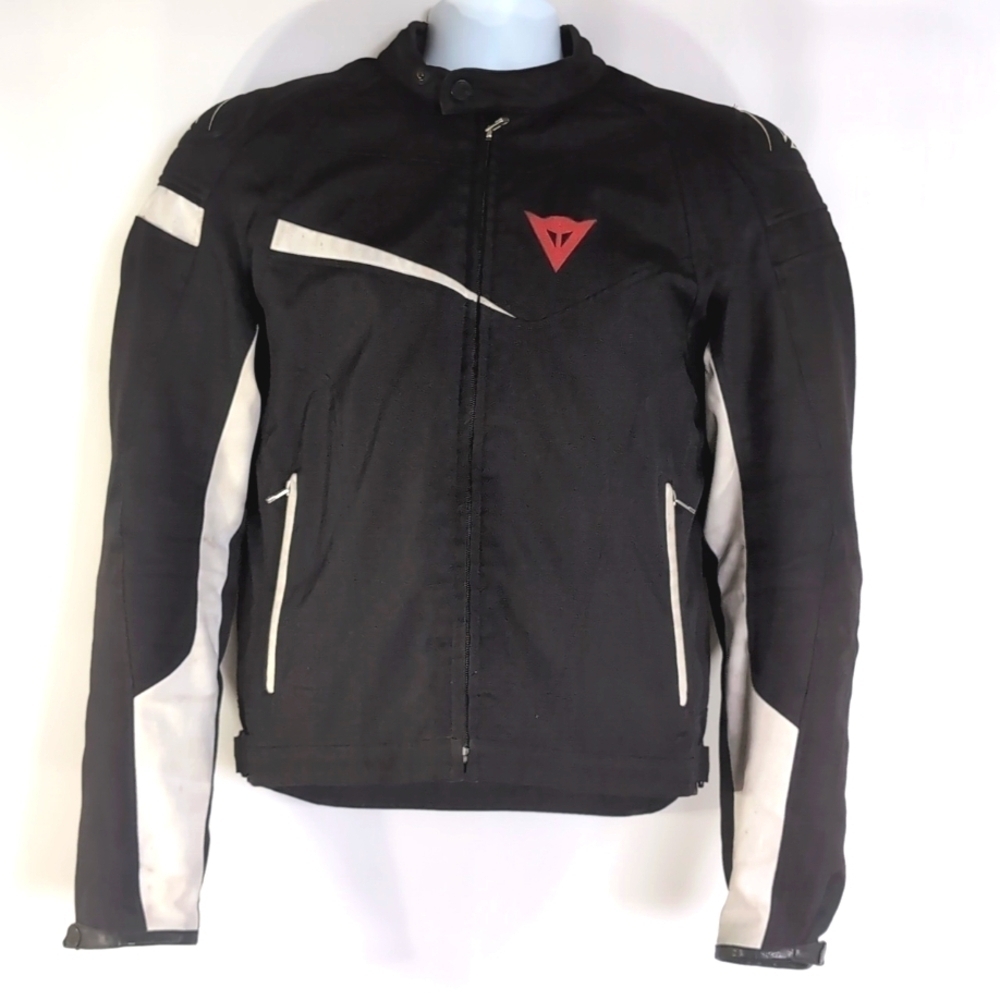 Dainese Veloster Tex Black/White MotoCross Motorcycle Jacket Size 52 US Size 42